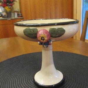 WELLER NOVAL 1920 comport with 3-D apples Signed and numbered